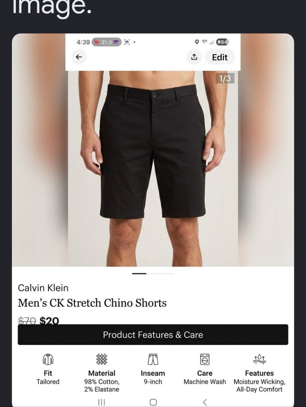 Men’s CK shorts